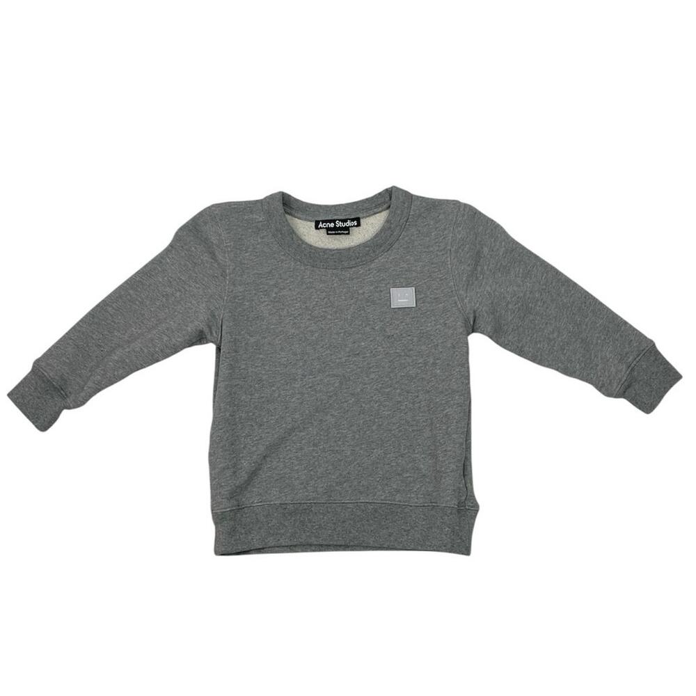 Acne Studios Kids Gray Fleece Long Sleeve Crew Neck Sweater Sweatshirt Top 3-4